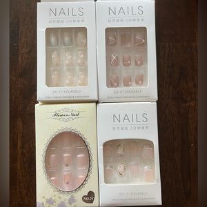 Assorted Neutral Press-On Nails (set of 4)